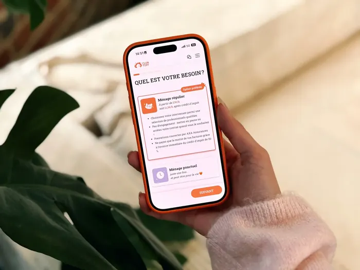 Application CLUB TIDY sur smartphone